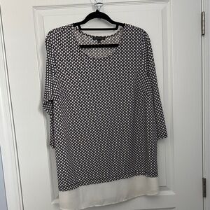 Adrianna Papell Black and White Patterned Blouse